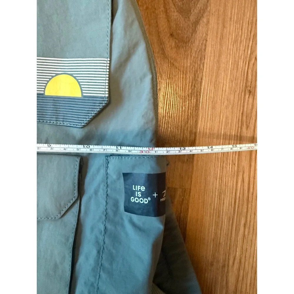 Life is Good x High Sierra Blue Nylon Backpack Sunset Seagull Graphic Travel Bag